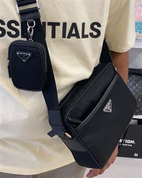 mens messenger bag prada|prada men's cross body bag.